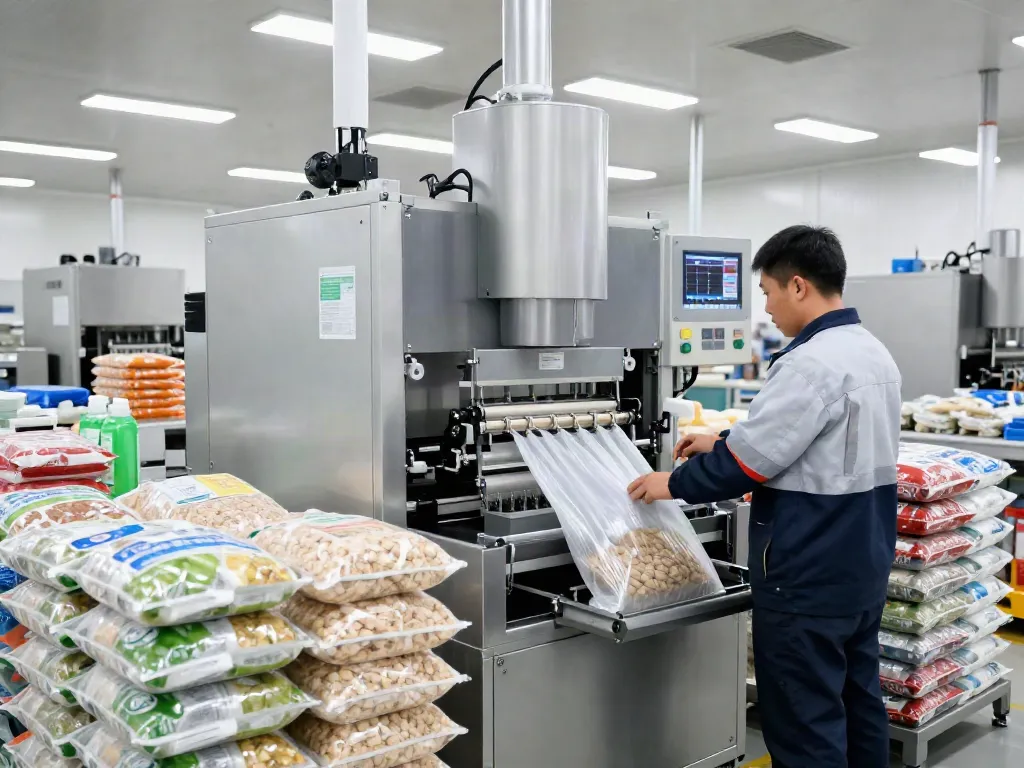 Auto bagging machine in action, demonstrating efficiency from a leading bagging machines manufacturer.